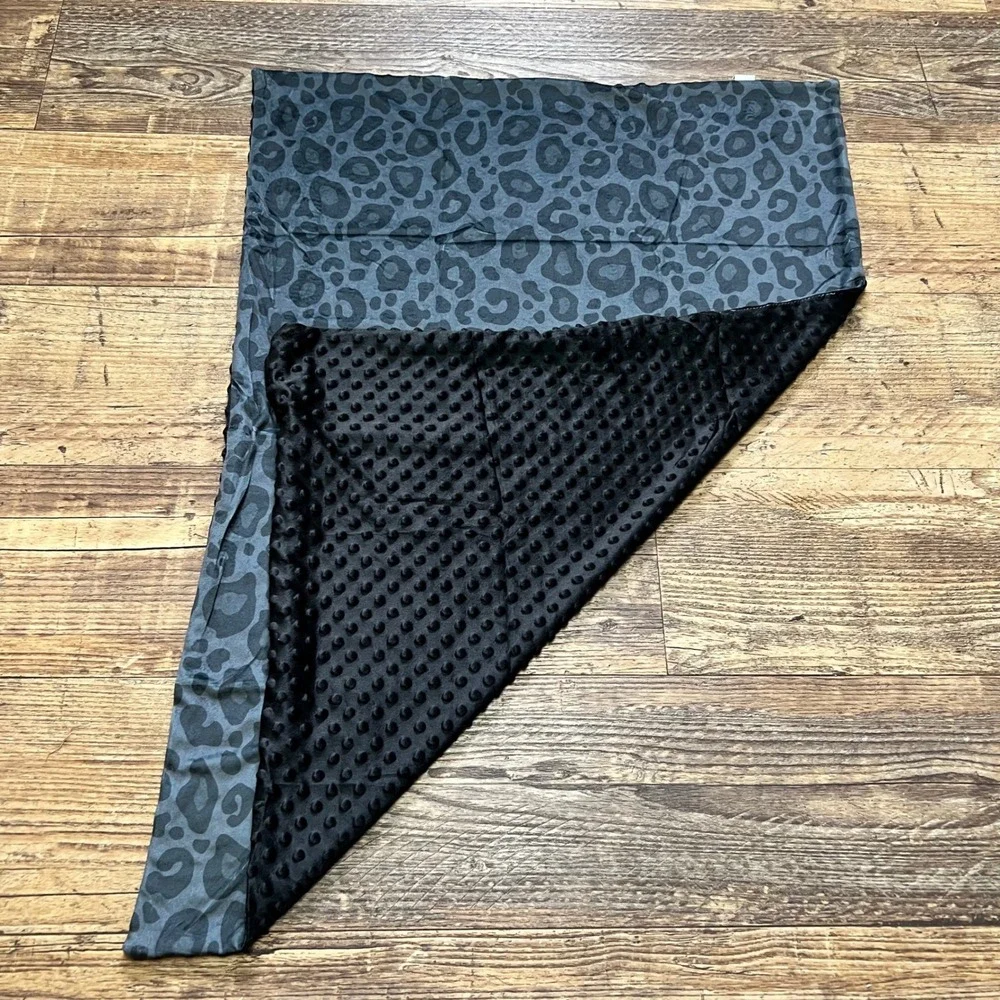 Rustic Rooster Blanket Charcoal Leopard Print Black Minky Dot 40